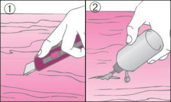 Incidere la bolla dell'impiallacciatura